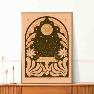 Boho Floral Art Print: Disco Dancer, Botanical Gallery Wall