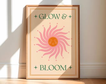 Boho Sun Art Print: Yoga Wellness Motivational Poster