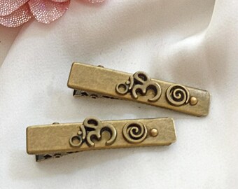 Antique Bronze Celtic Swirl Alligator Hair Clips, Set of 2