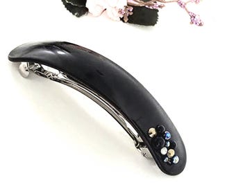 Small Silver Glitter Hair Clip Barrette Women Girls Handmade France Retro French Hairpins Imitation Pearl Crystal Rhinestone  main image 4