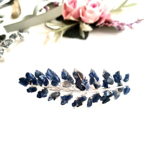 Amethyst Naturstein Blatt Haarspange, handgefertigt, große blattförmige Haarspange, Hochzeit, Abschlussball, Braut, Brautjungfer, Blumenhaarspange