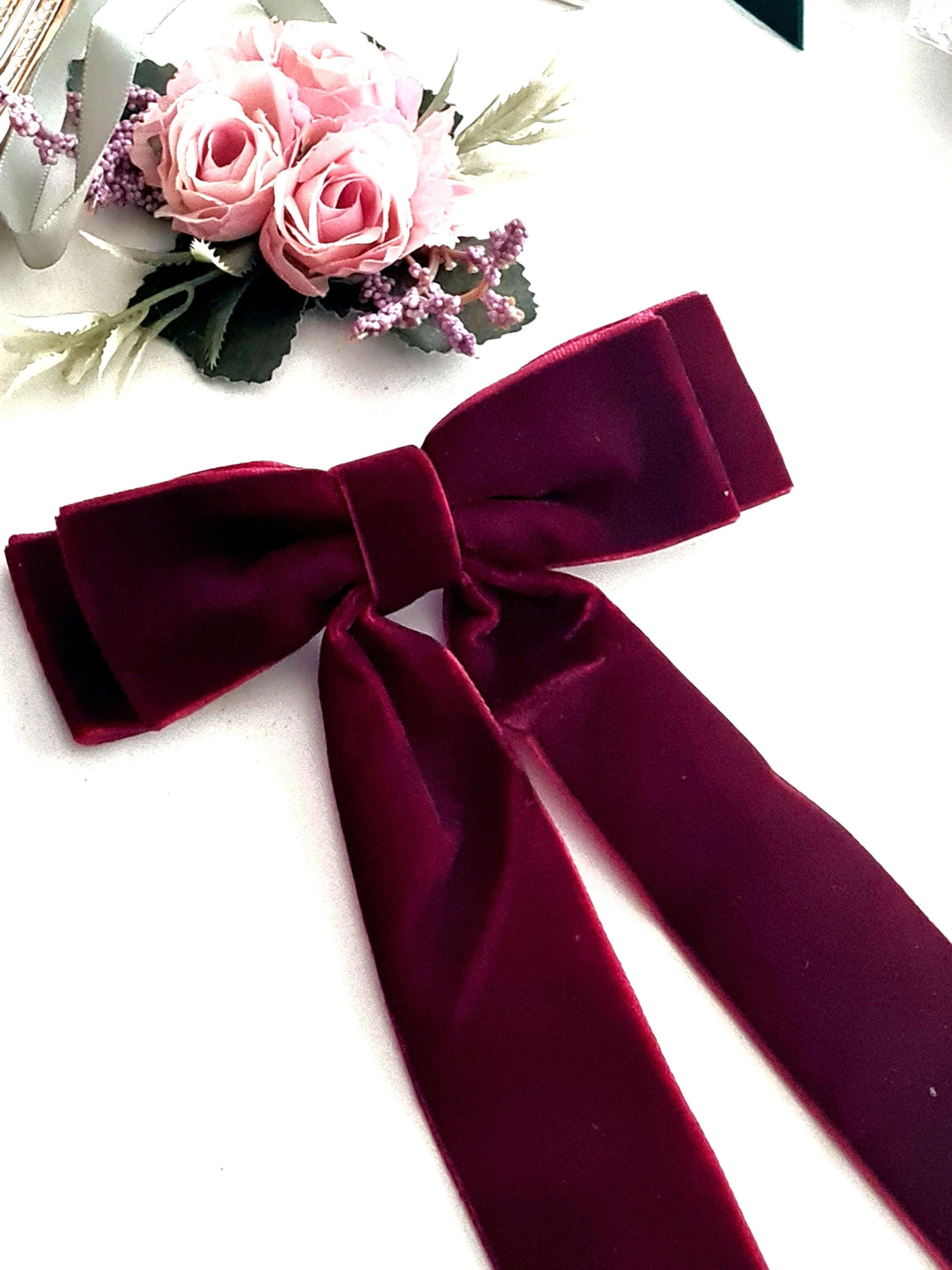 COMME DES GARÇONS Elegant Oversized Velvet Burgundy Bow with Pin Fastening Large Velvet Bow Burgundy - Etsy Canada main image 3