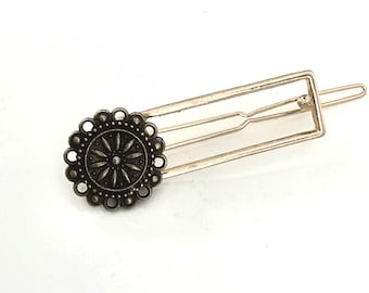 Bronze Celtic hair slide,side clip,handmade, minimalist,gold and bronze hair clip,thin hair, fine hair,small to medium size,vintage inspired