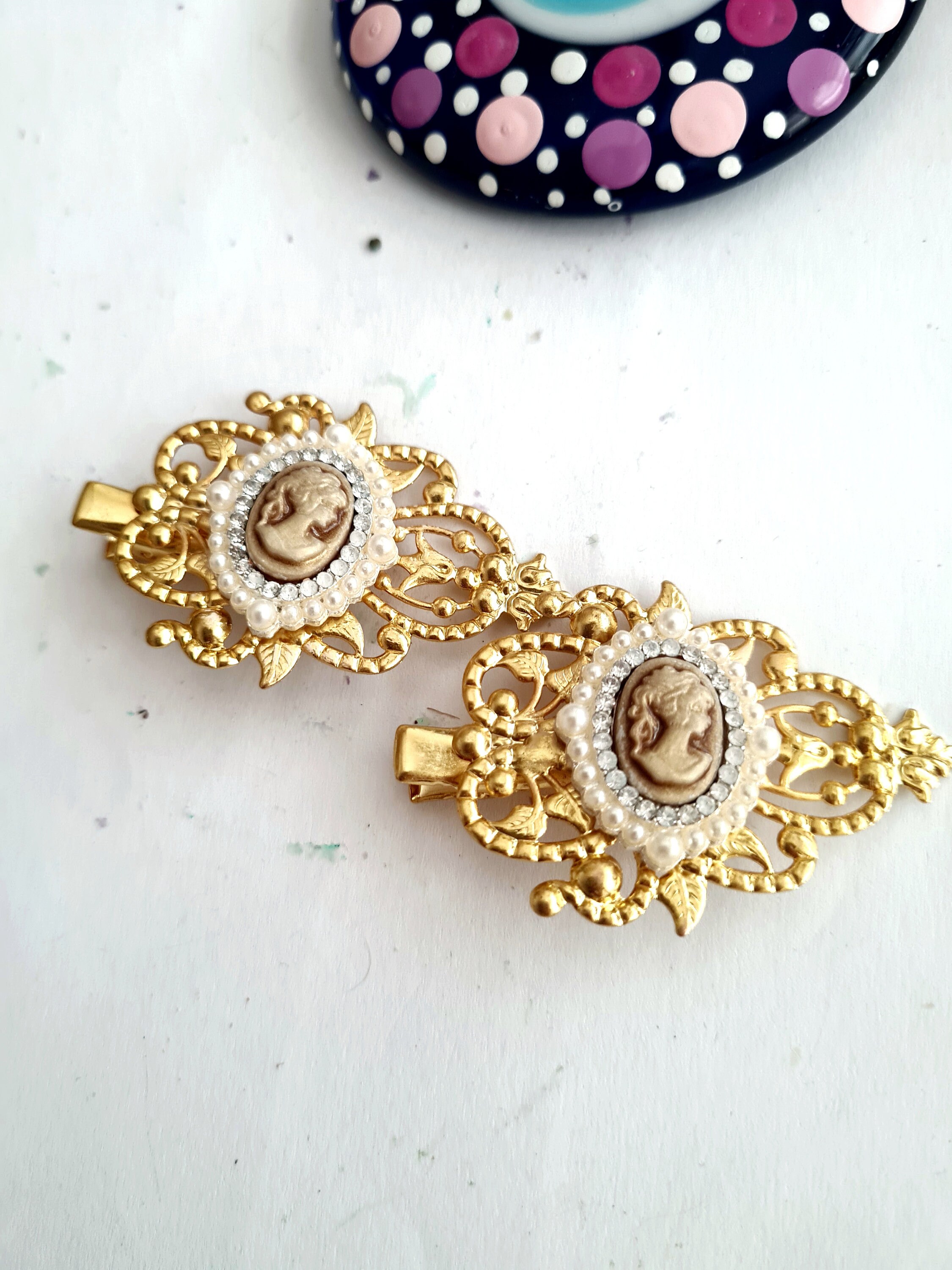 Retro Haarspangen 2 Stück | Blatt-Design, Silber & Gold | Für Frauen & Mädchen