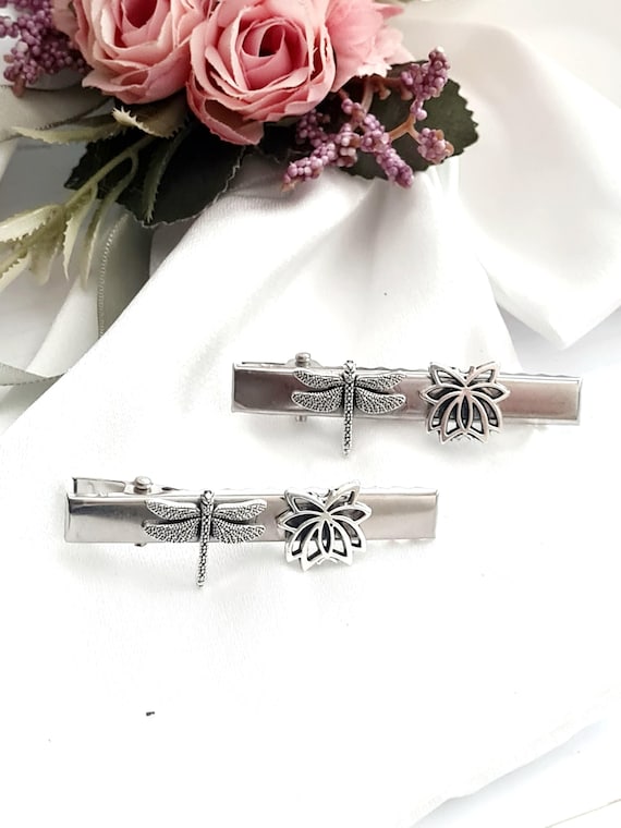 Set of 2 Silver Dragonfly Hair Clips,celtic Viking, Ancient  display picture 2