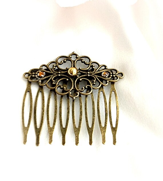 Vintage Victorian Gold Glitter Ornate Hair Comb Hairs Romance…. Love these beautiful ornate Victorian Hair  main image 4