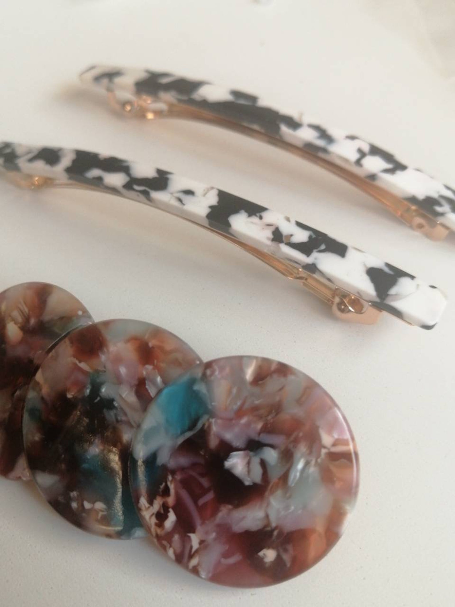 3 best quality French Barrette Hair Clips. Multicolor hair Etsy