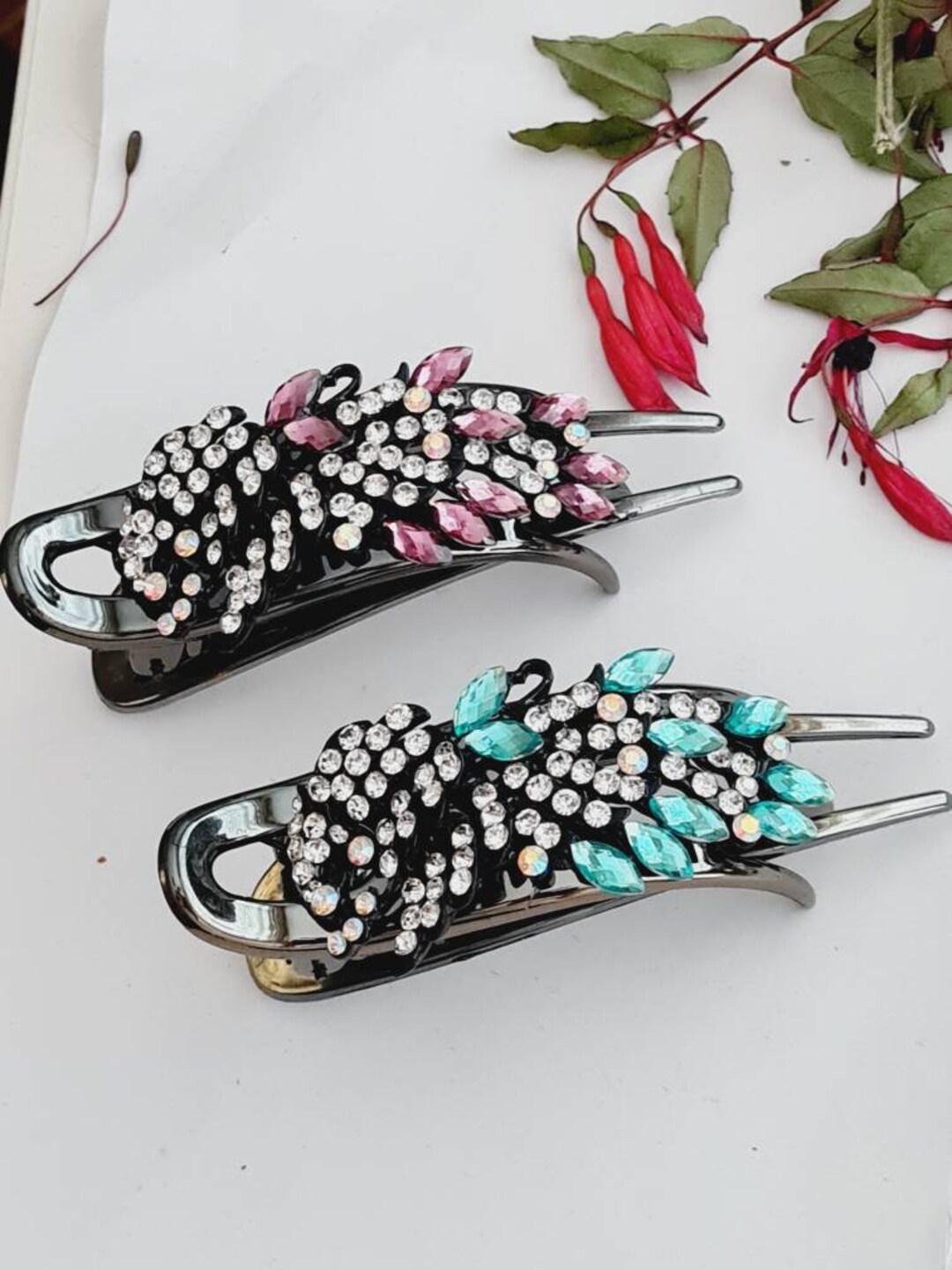 High Quality Crystal, Rhinestone Hair Fork.sparkly Hair Claw. Wedding