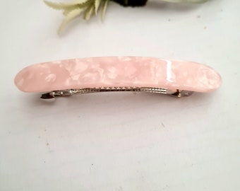 Pink marble barrette, resin,acetate  eco friendly,medium size, Summer barrette clip, something pink,strong, high quality barrette