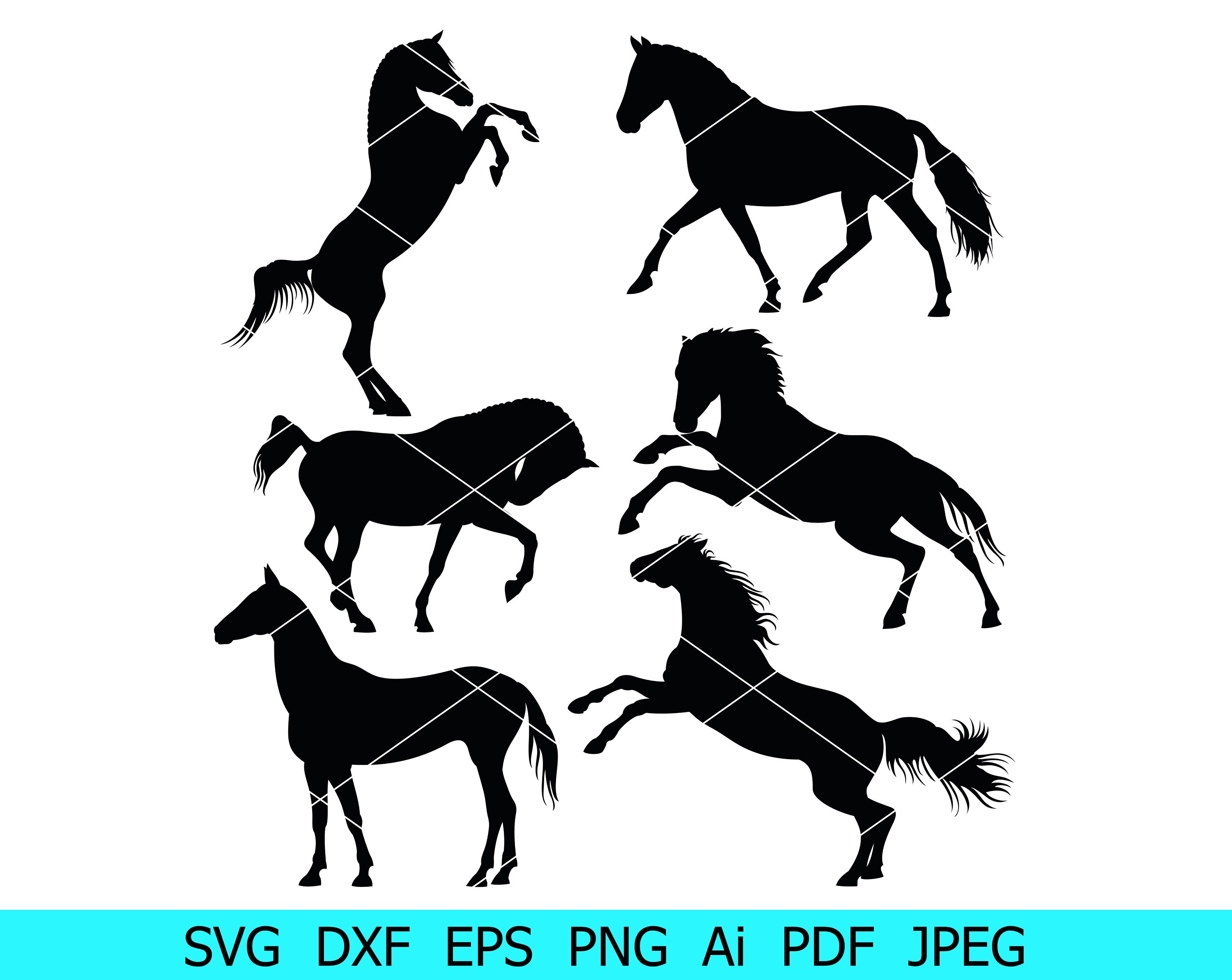 HORSE SVG MUSTANG svg horse head svg horse silhouette | Etsy