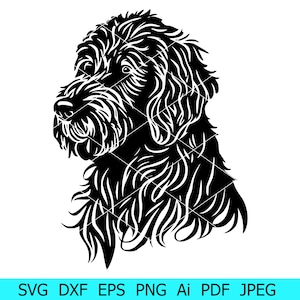 Golden Doodle svg, Cani svg, Animal Silhouette, Animal svg, Goldendoodle Clipart, Goldendoodle Head svg, Pet face png, Cricut Cutting Files