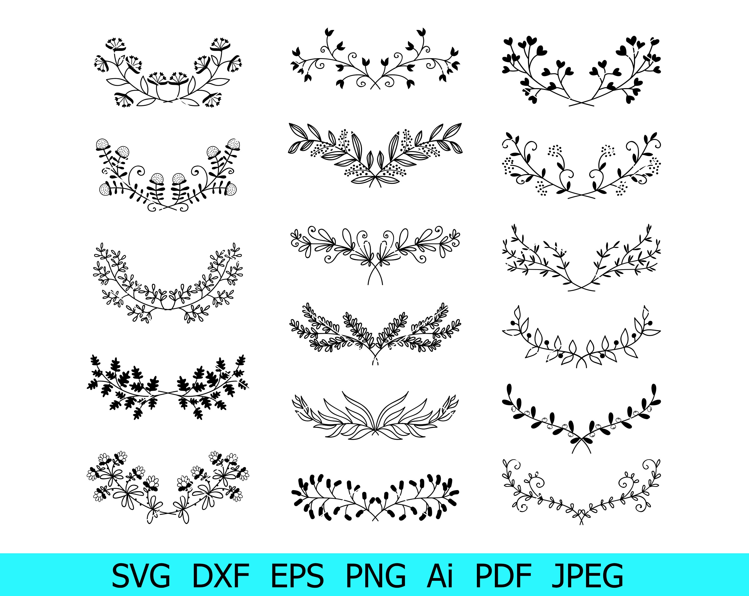 Flower Borders SVG Flower SVG file Flower Frame svg Flower | Etsy