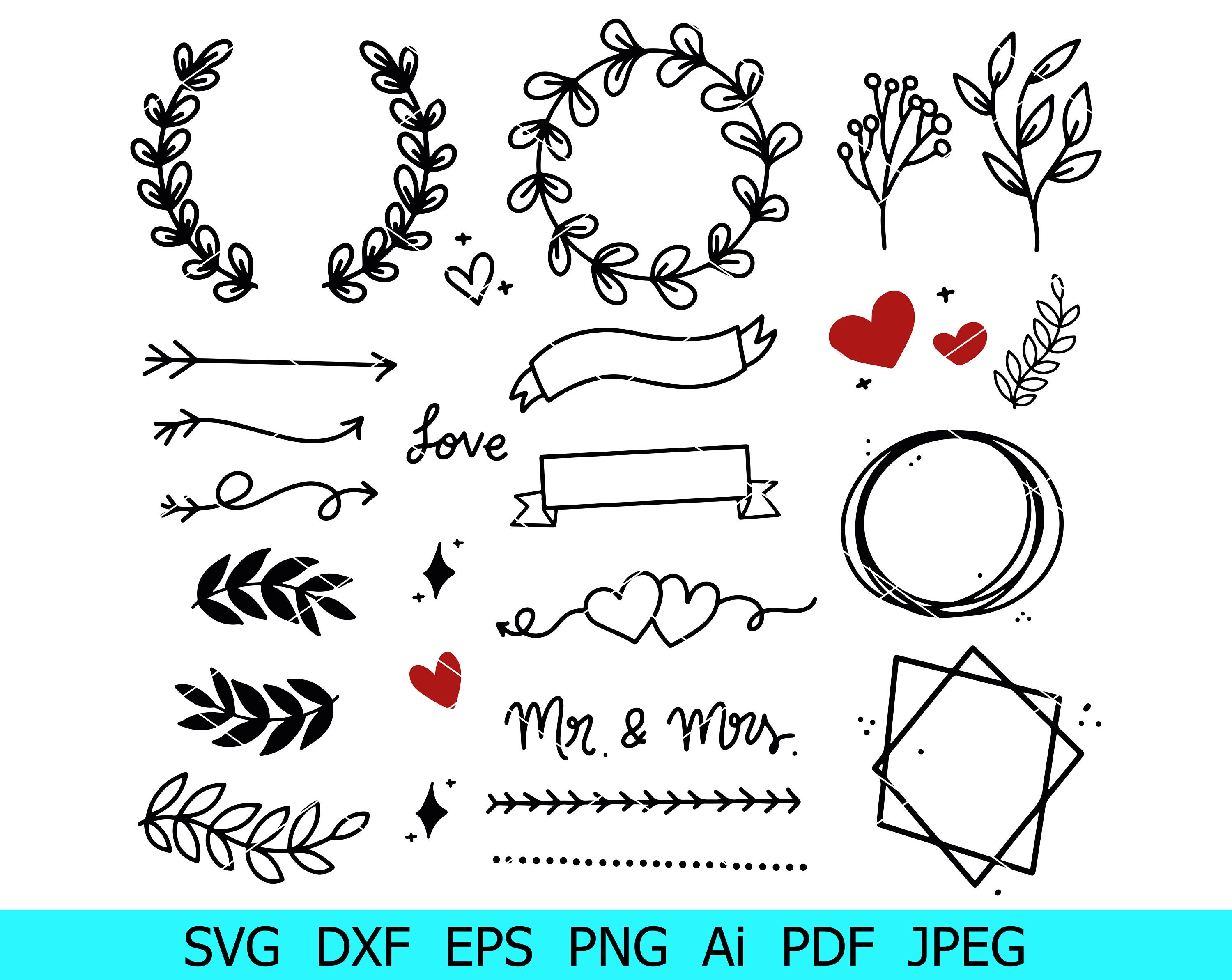 Wedding TEXT DIVIDERS SVG Text Decoration Text Dividers Etsy