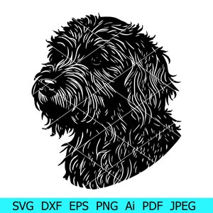 Golden Doodle svg, Cães svg, Silhueta de animal, Animal svg, Goldendoodle Clipart, Goldendoodle Head svg, Cara de animal de estimação png, Arquivos de corte Cricut