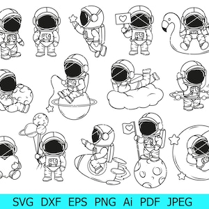 Astronaut SVG, Astronaut Silhouette, Astronaut auf einer Wolke Png, Astronaut Png Bundle, Astronaut geschnitten Datei, Astronaut Clipart, Kinder Astronaut Png