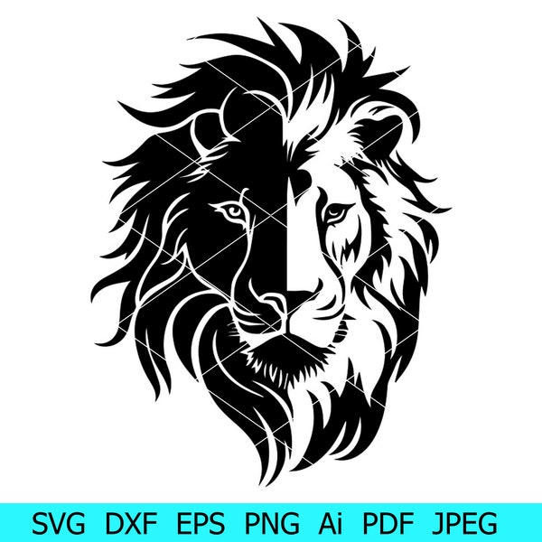 Lion svg, Lion face svg, file for cricut, Lion svg cut file, Lion Head svg, Lion clipart, Animal, Silhouette for cut file, Lion svg designs