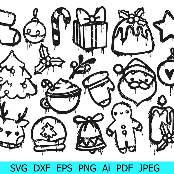 New Year's Decor Svg, Christmas Ornaments Png,Christmas Decoration Svg, Deer/Candle/Cocoa/Tree/Gift/Lollipop Svg,Christmas Files for Cricut