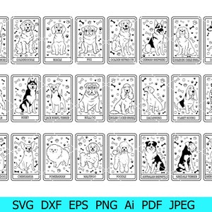 Tarot Svg, Pies Png, Rasy Psów Taro Svg, Tarot Z Psem Svg, Tarot Svg Sylwetka, Karty Tarota Svg, Karty Tarota Cricut, Pliki Cięcia Tarota