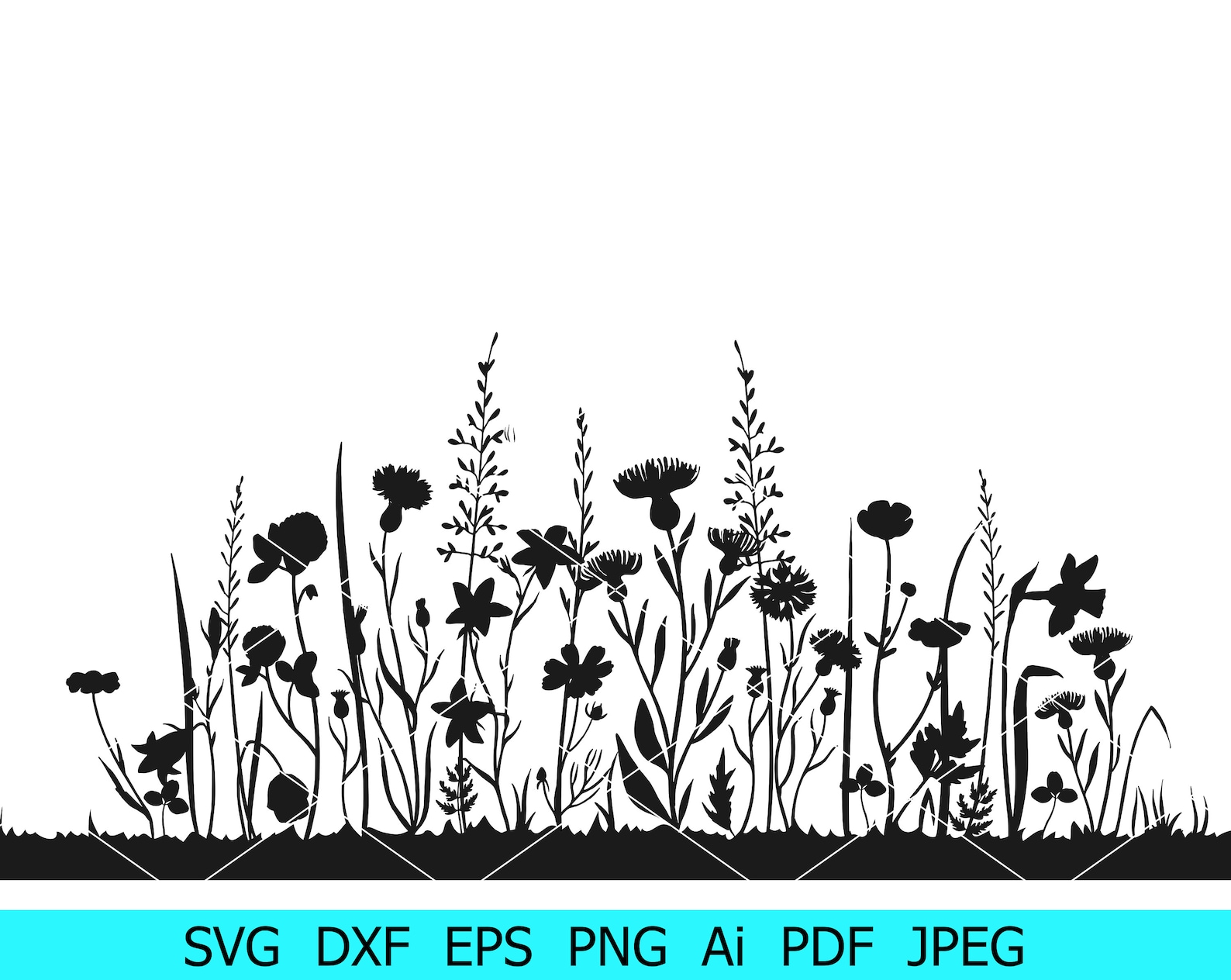 Flower SVG Files Field Flowers Svg Wildflowers Svg Flower - Etsy