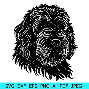 Golden Doodle svg, Cani svg, Animal Silhouette, Animal svg, Goldendoodle Clipart, Goldendoodle Head svg, Pet face png, Cricut Cutting Files