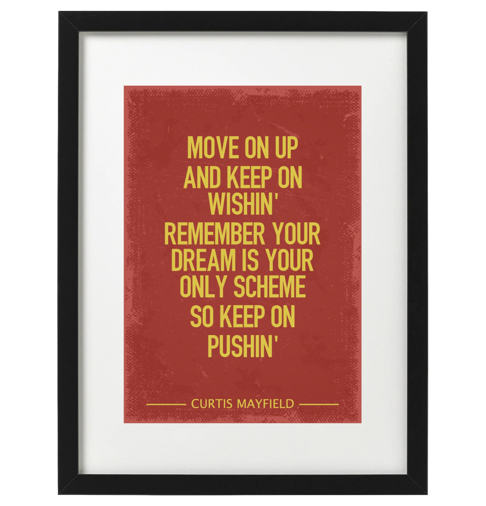 Curtis Mayfield Move on up lyrics art print Etsy