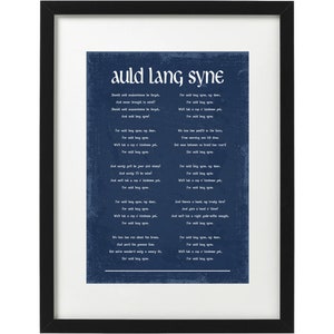 Robert Burns Auld lang syne poem art print