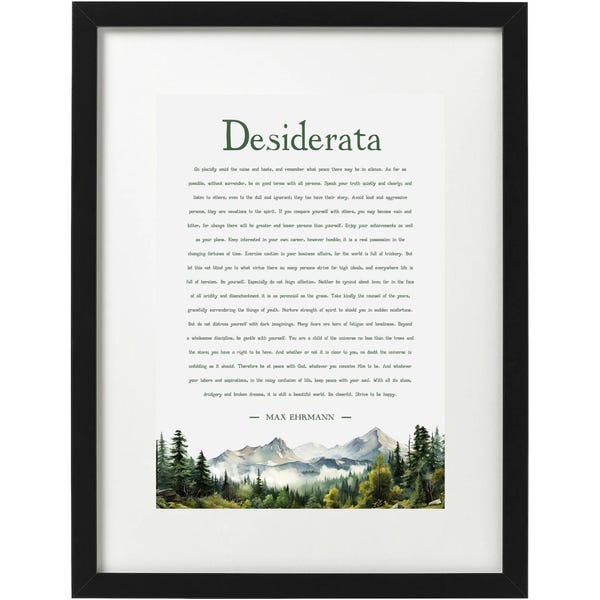 Impresión de arte del poema Desiderata de Max Erhmann