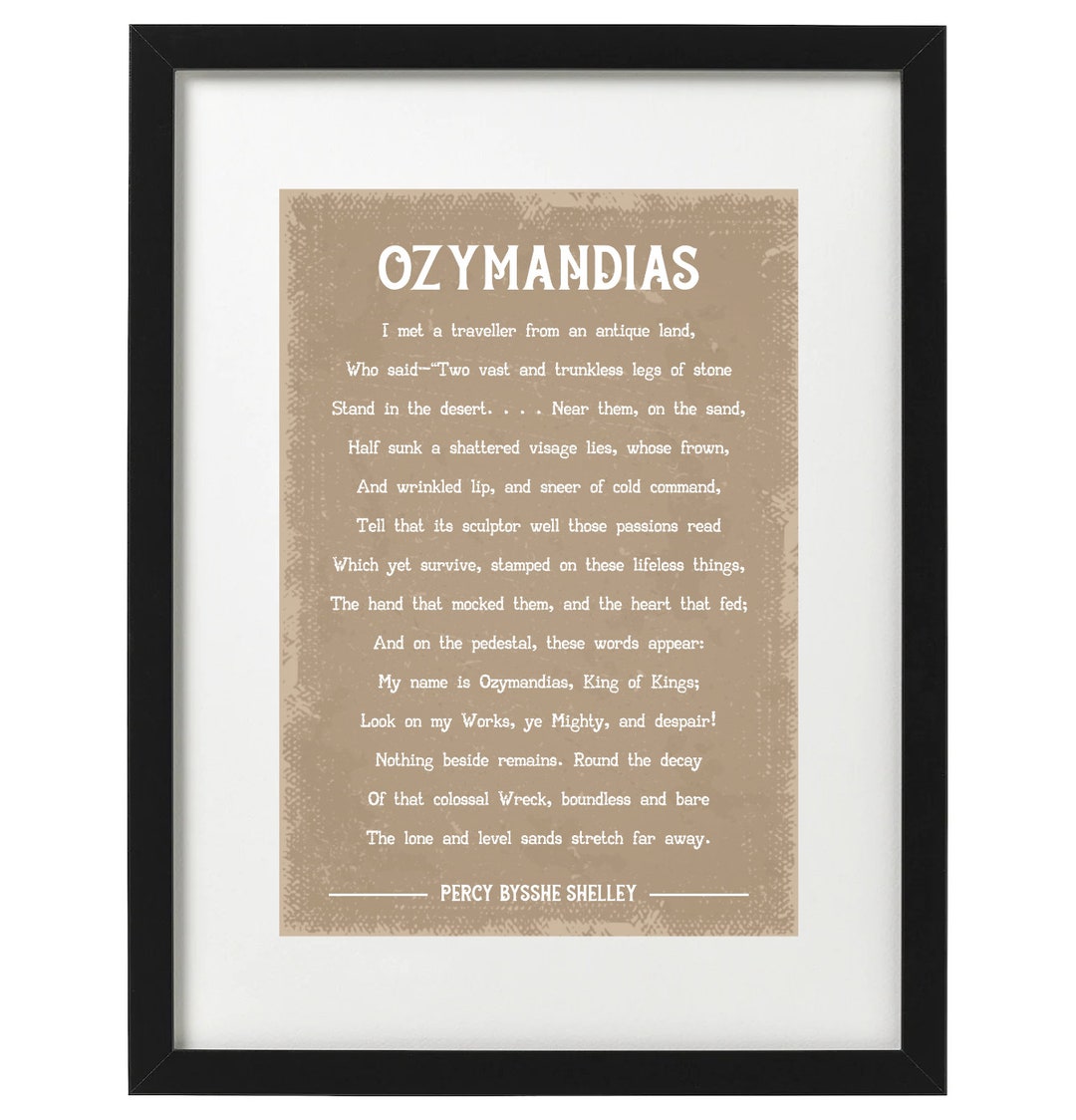 Impresión de arte del poema de Percy Bysshe Shelley Ozymandias - Etsy