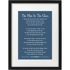 Dale Wimbrow the man in the glass poem art print
