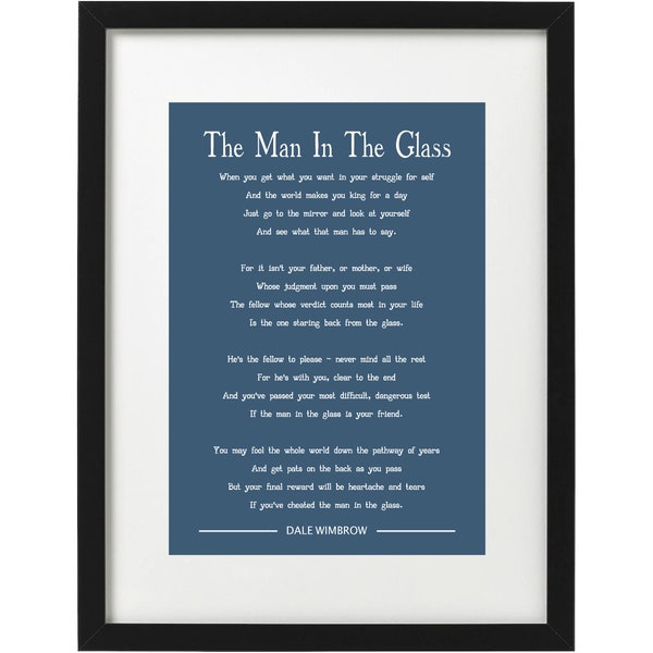 The Man in the Glass Poem Etsy