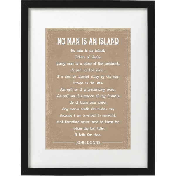 John Donne No man is an island poem art print