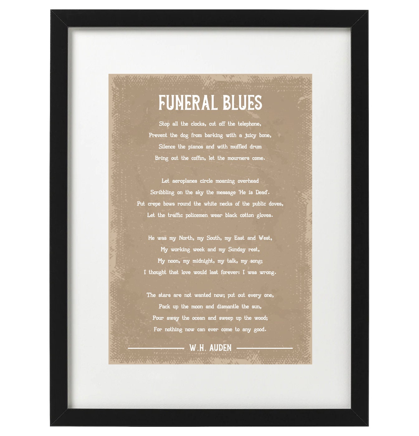 poetry essay funeral blues