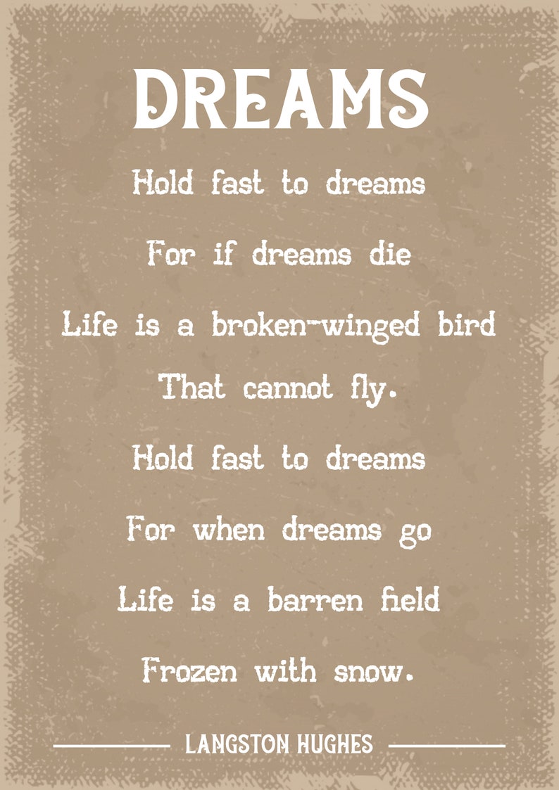 Langston Hughes Dreams Art Print - Etsy