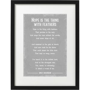 Emily Dickinson Hope ist das Ding mit Federn Gedicht Kunstdruck