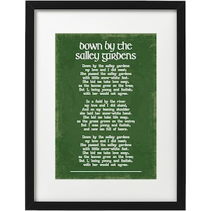 Down by the salley gardens traiditional irish song art print