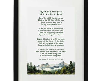 Invictus Copyable Invictus Poem, William Ernest Henley, Poem Wall Art, Office Wall Decal ...