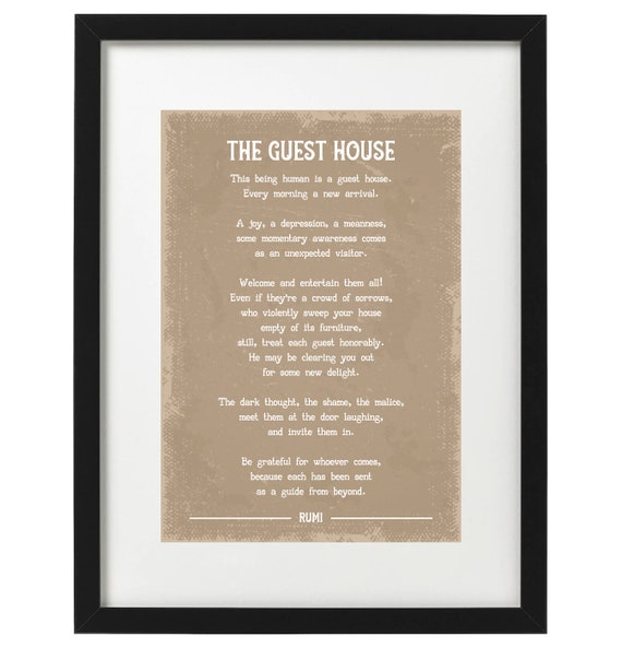 Rumi the Guest House Poem Art Print | Etsy
