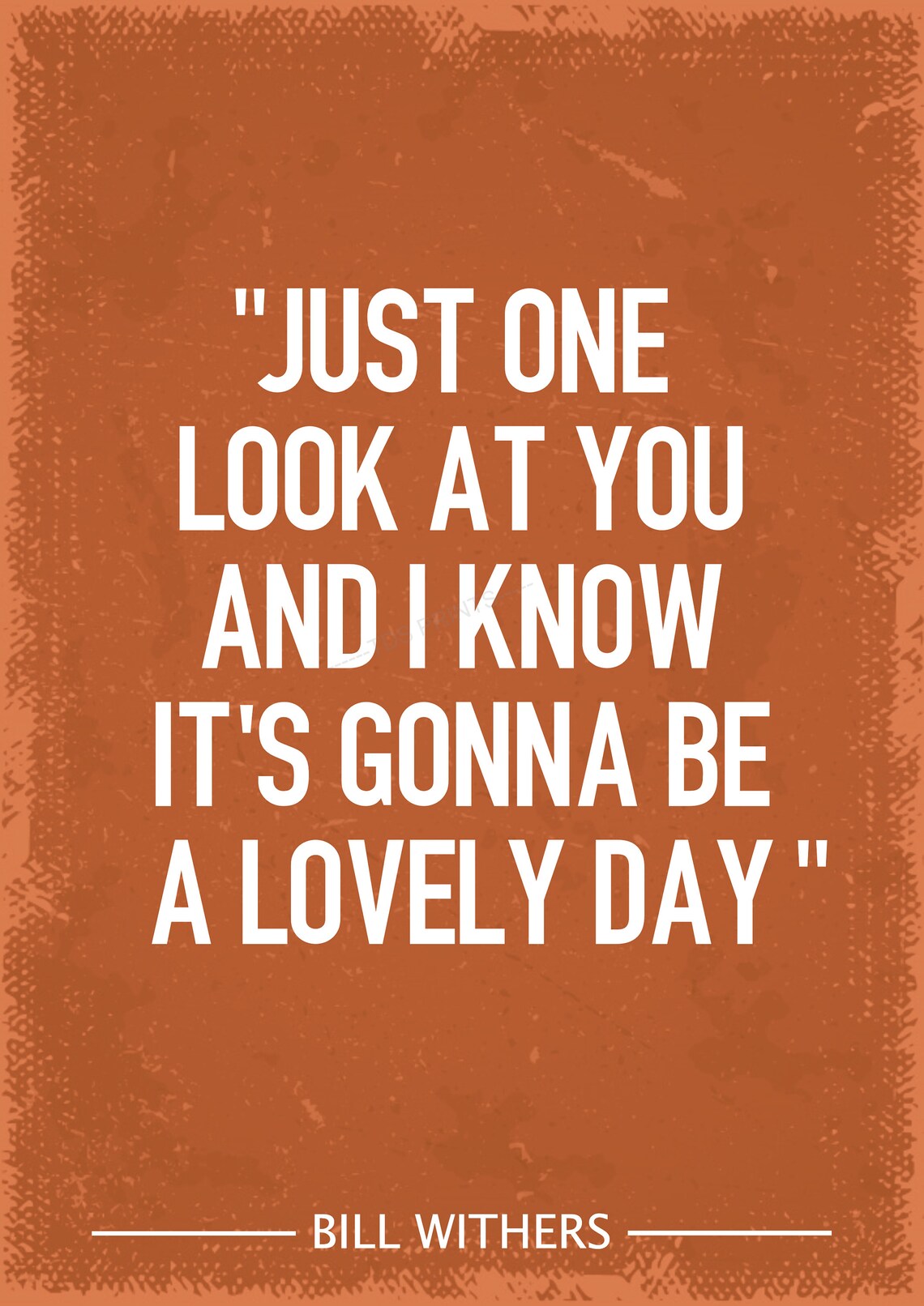 Bill Withers Lovely day lyrics art print Etsy