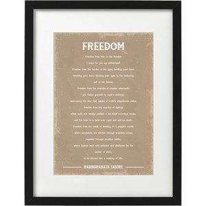 Rabindranath Tagore Freedom poem art print image 1