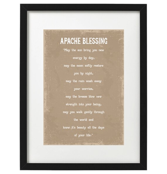 Apache Blessing Native American poem art print Etsy