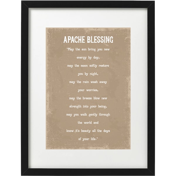 Apache Blessing Native American poem art print