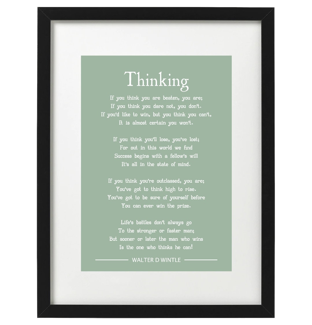 Walter D Wintle Thinking Poem Art Print Etsy