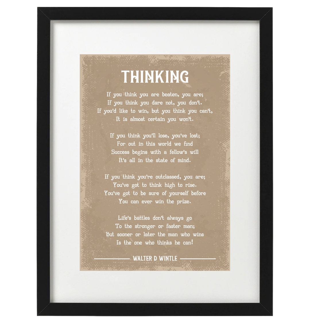 Walter D Wintle Thinking Poem Art Print Etsy