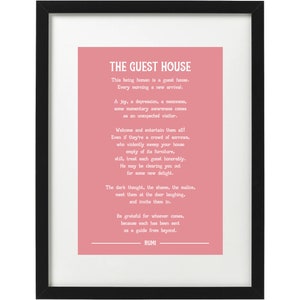 Rumi The guest house poem art print