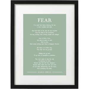 Kahlil Gibran Fear poem art print