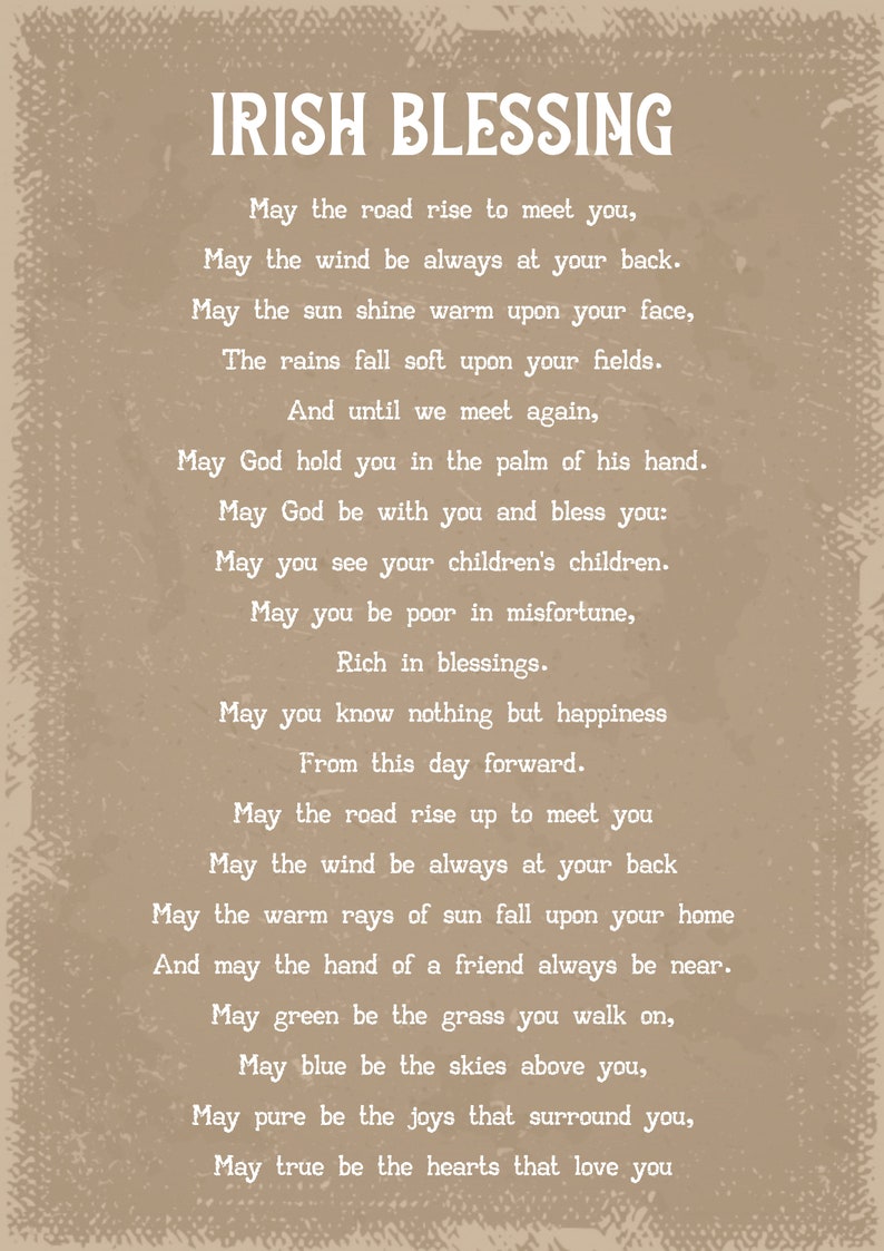 Irish Blessing Art Print Etsy