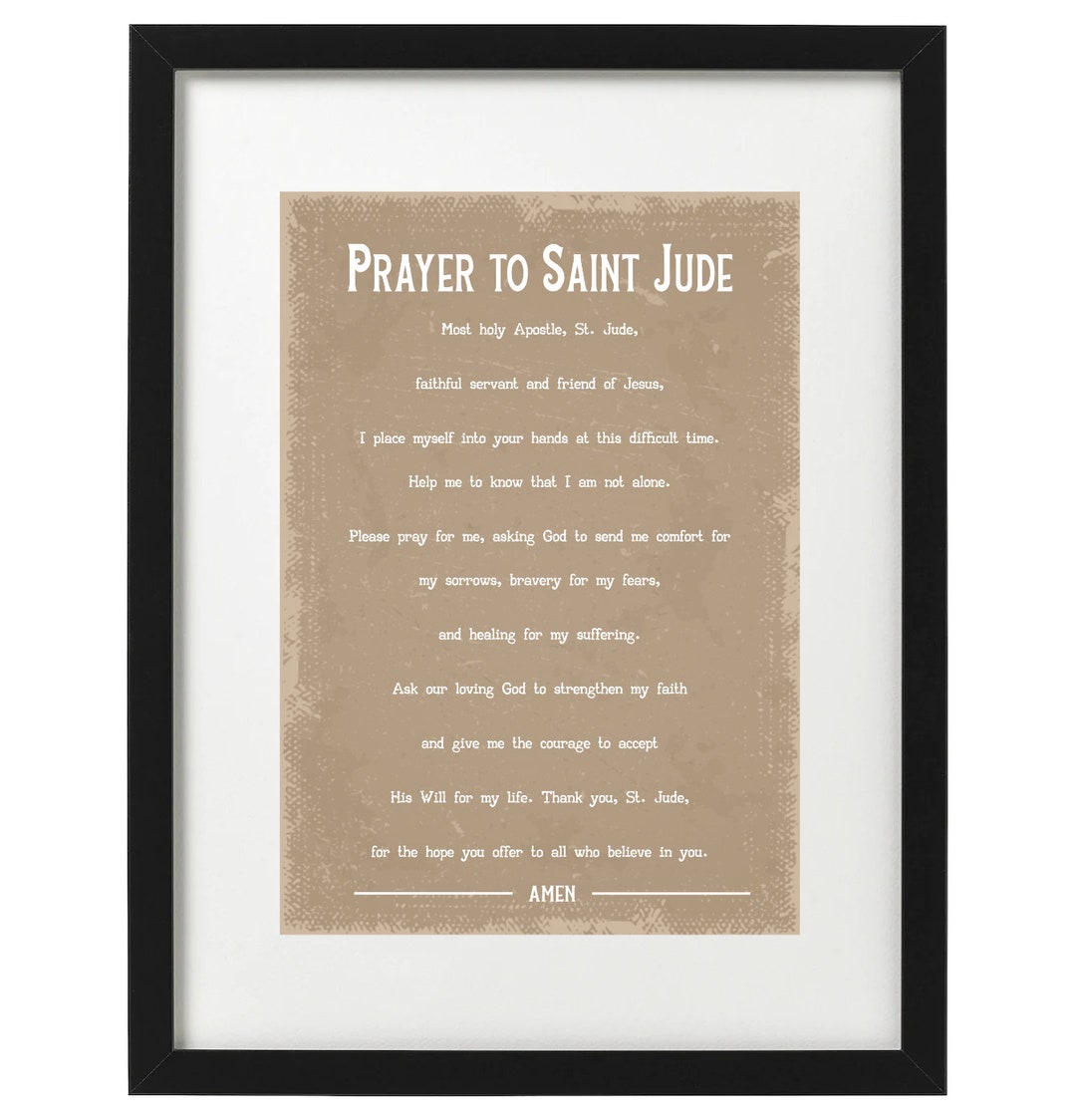 Prayer to St Jude Art Print - Etsy