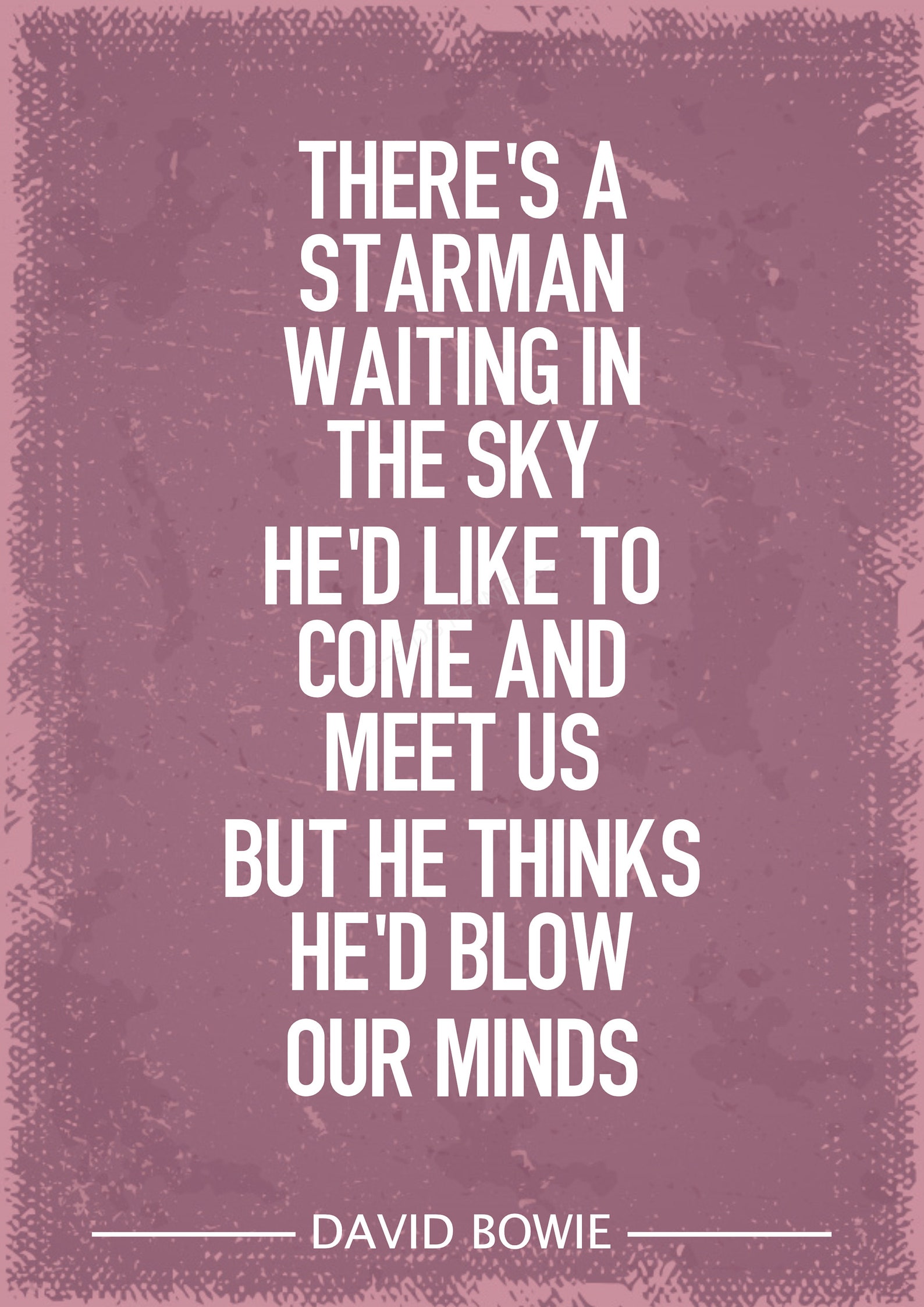 David Bowie Starman lyrics art print Etsy