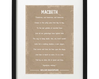 Shakespeare Macbeth quote art print
