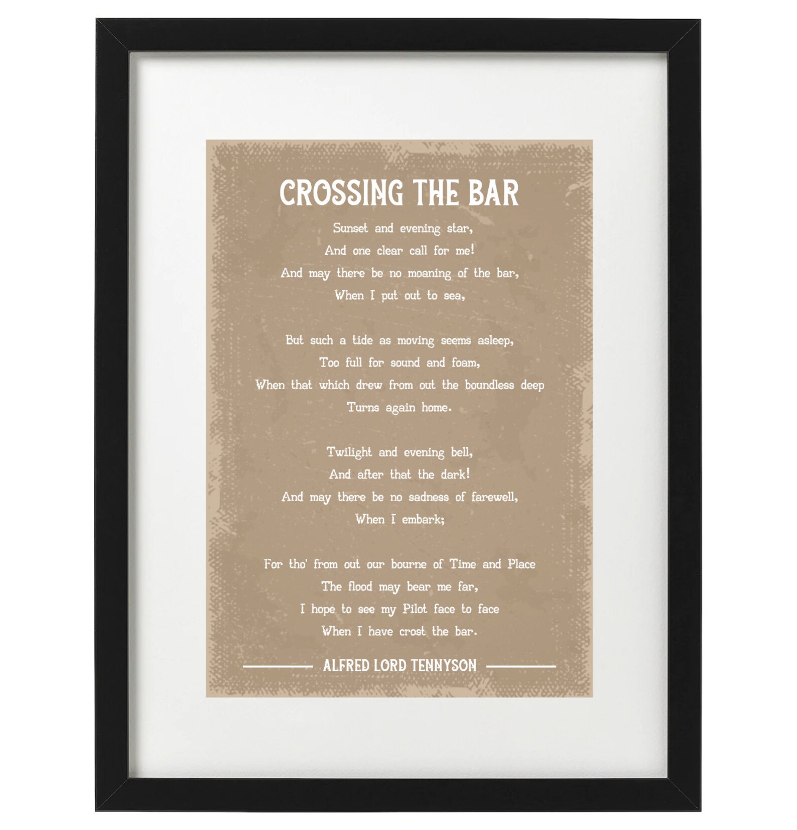 Alfred Lord Tennyson Crossing the Bar Poem Art Print Etsy